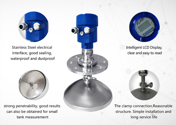 Giá tốt. 26GHz NYRD-810 Frequency Meter Wave Radar Solid Level Sensor Guided Radar Acid Level Transmitter trực tuyến
