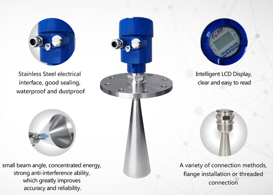 Giá tốt. 26GHz Radar Level Meter radar level transmitter rất phù hợp với nhiệt độ, áp suất và chất lỏng ăn mòn nhẹ trực tuyến